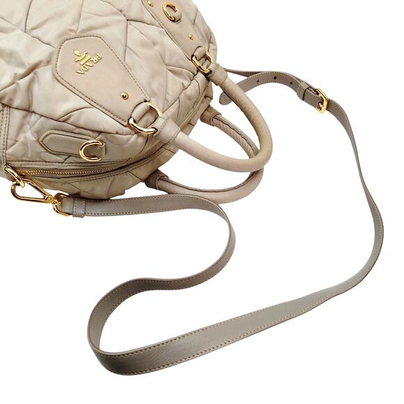 Authentic Prada Beige Nylon Shoulder & Handbag – Adjustable Strap - Picture 4 of 12
